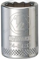 DeWALT DWMT74512OSP Hand Socket, 1/2 in Socket, 3/8 in Drive, 12-Point, Vanadium Steel, Polished Chrome