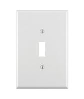 Leviton 88101 Wallplate, 3-1/2 in L, 5-1/4 in W, 1 -Gang, Thermoset Plastic, White, Smooth