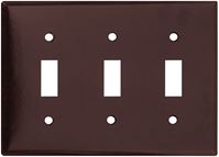 Eaton Wiring Devices 2141B-BOX Wallplate, 4-1/2 in L, 6.37 in W, 3 -Gang, Thermoset, Brown, High-Gloss