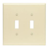 Leviton 86109 Wallplate, 5-1/4 in L, 5.31 in W, 2 -Gang, Plastic, Ivory