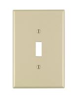 Leviton 86101 Wallplate, 3-1/2 in L, 5-1/4 in W, 1 -Gang, Thermoset Plastic, Ivory, Smooth