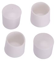 ProSource FE-50613-PS Furniture Leg Tip, Round, Plastic, White, 3/4 in Dia, 3/4 in H