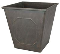 Landscapers Select PT-S046 Planter, 14 in Dia, 14 in H, 14 in W, 14 in D, Square, Resin, Metallic, Metallic, Pack of 6