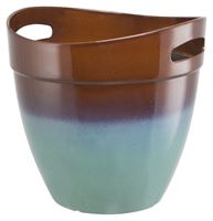 Landscapers Select PT-S039 Planter, 12 in Dia, 11-1/2 in H, Round, Resin, Teal, Teal, Pack of 6