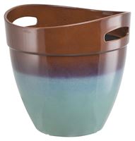 Landscapers Select PT-S040 Planter, 14.8 in Dia, 14-1/2 in H, Round, Resin, Teal, Teal, Pack of 4