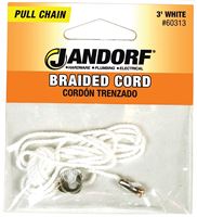 Jandorf 60313 Pull Chain, 3 ft L Chain, White