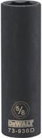 DeWALT DWMT73936OSP Impact Socket, 5/8 in Socket, 1/2 in Drive, 6-Point, CR-440 Steel, Black Oxide