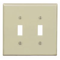 Leviton PJ2-I Wallplate, 4-7/8 in L, 4.94 in W, 2 -Gang, Nylon, Ivory