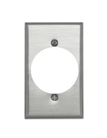 Leviton 83028 Wallplate, 4-1/2 in L, 2-3/4 in W, 1-Gang, Aluminum, Silver, Satin, Flush Mounting