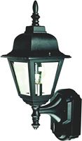 Heath Zenith Dualbrite Series HZ-4191-BK Motion Activated Decorative Light, 120 V, 100 W, Incandescent Lamp, Black