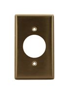 Leviton 84020-40 Single Receptacle Wallplate, 4-1/2 in L, 2-3/4 in W, 1 -Gang, 302 Stainless Steel, Smooth