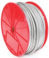 Koch 003292/695911 Aircraft Cable, 3/8 in Dia, 250 ft L, 2880 lb Working Load, Galvanized