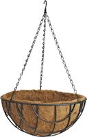 Landscapers Select GB-4337-3L Hanging Planter with Natural Coconut Liner, Circle, 22 lb Capacity, Matte Black, Pack of 10