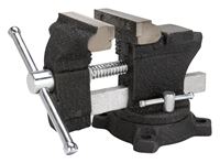 Vulcan JLO-067 Bench Vise, 3-1/2 in Jaw Opening, 1/4 in W Jaw, 2 in D Throat, Cast Iron Steel, Serrated Jaw
