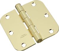 National Hardware N830-206 Door Hinge, Steel, Polished Brass, Non-Rising, Removable Pin, Full-Mortise Mounting, 50 lb