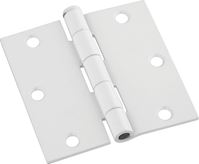 National Hardware N830-221 Door Hinge, Cold Rolled Steel, White, Non-Rising, Removable Pin, Full-Mortise Mounting, 50 lb