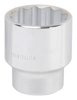 Vulcan MT-SS6054 Drive Socket, 1-11/16 in Socket, 3/4 in Drive, 12-Point, Chrome Vanadium Steel, Chrome