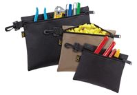 CLC Tool Works Series 1100 Zipper Bag, 1-Pocket, Polyester, Black/Khaki