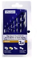 Vulcan Carded Drill Bit Set, 7-Piece, High-Speed Steel, Black Oxide/Polished