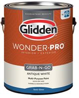 Glidden Wonder-Pro GLWP32AW/01 Interior/Exterior Paint, Semi-Gloss Sheen, Antique White, 1 gal, Pack of 4