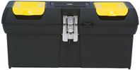 Stanley 016013R Tool Box with Tray, 2.1 gal, Polypropylene, Black