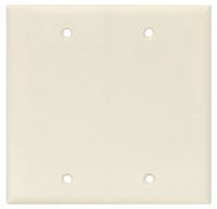 Eaton Wiring Devices PJ23LA Blank Wallplate, 4.87 in L, 4.97 in W, 0.08 in Thick, 2 -Gang, Polycarbonate
