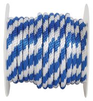 Koch 5132045 Derby Rope, 5/8 in Dia, 140 ft L, 325 lb Working Load, Polypropylene, Blue/White