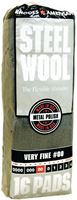 Homax 106602-06 Steel Wool, #00 Grit, Very Fine, Gray