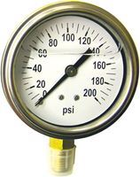 Green Leaf LG 200 1 PK Pressure Gauge, Liquid Filled