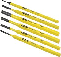 STANLEY 16-226 Pin Punch Set, 6-Piece, Steel, Powder-Coated, Yellow