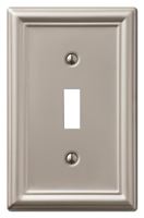 Amerelle 149TBN Wallplate, 4-7/8 in L, 3-1/8 in W, 1 -Gang, Steel, Brushed Nickel