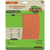 Gator 4461 Sanding Sheet, 11 in L, 9 in W, Garnet Abrasive, Paper Backing