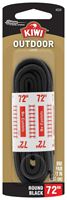 Kiwi 70449 Boot Lace, Round, Braided Nylon, Black, 72 in L, Pack of 3