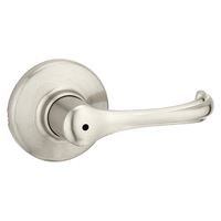 Kwikset 300DNL 15 CP RCL Privacy Lever, Turnbutton Lock, Satin Nickel, Zinc, Residential, Re-Key Technology: SmartKey