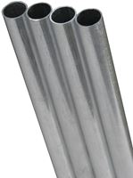 K & S 87117 Decorative Metal Tube, Round, 12 in L, 5/16 in Dia, 22 ga Wall, Stainless Steel, Polished