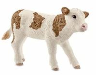 Schleich-S 13802 Simmental Calf Figurine, Simmental Calf Animal, Plastic