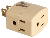 Eaton Wiring Devices 1482V-BOX Outlet Tap, 2 -Pole, 15 A, 125 V, 3 -Outlet, NEMA: NEMA 1-15R, Ivory