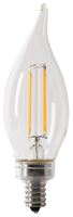 Feit Electric BPCFC60/950CA/FIL LED Bulb, Decorative, Flame Tip Lamp, 60 W Equivalent, E12 Lamp Base, Dimmable, Clear, 2/PK