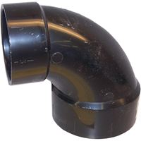 Canplas 102223BC Reducing Closet Pipe Elbow, 4 x 3 in, Hub, 90 deg Angle, ABS, Black