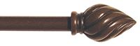 Kenney KN44103 Curtain Rod, 1/2 in Dia, 48 to 86 in L, Plastic, Weathered Brown