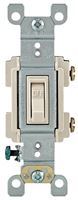 Leviton RS115-TCP Framed Toggle Switch, 15 A, 120 VAC, Push-In, Side Wire Terminal, Thermoplastic Housing Material