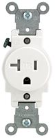 Leviton R52-T5020-0WS Tamper-Resistant Single Outlet, 2 -Pole, 125 V, 20 A, Back and Side Wiring, NEMA: NEMA 5