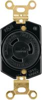 Eaton Wiring Devices L620R Single Receptacle, 2 -Pole, 250 V, 20 A, Back and Side Wiring, NEMA: NEMA L6-20, Black