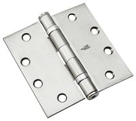 National Hardware N236-010 Hinge, Steel, Satin Chrome, Non-Removable Pin, 50 lb, Pack of 6