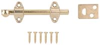 ProSource 23260BBB-PS Surface Bolt, 0.7 in Bolt Head, 4 in L Bolt, Brass
