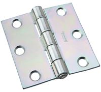 National Hardware N140-434 Utility Hinge, 2-1/2 in W Frame Leaf, 0.09 in Thick Frame Leaf, Steel, Zinc, Riveted Pin