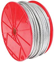 BARON 695944 Cable, 3/32 to 3/16 in Dia, 250 ft L, Galvanized/Vinyl-Coated