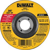 DeWALT DW8424 Cutting Wheel, 4-1/2 in Dia, 0.045 in Thick, 7/8 in Arbor, 60 Grit, Medium, Aluminum Oxide Abrasive