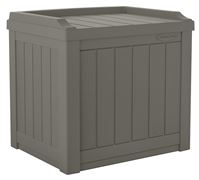 Suncast SS601ST Deck Box with Storage Seat, 22 in W, 17 in D, 20-1/2 in H, Resin, Stoney