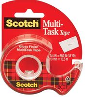 Scotch 25 Multi-Task Tape, 650 in L, 3/4 in W, Plastic Backing